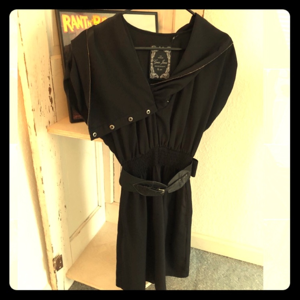 Professional, edgy black Guess dress.